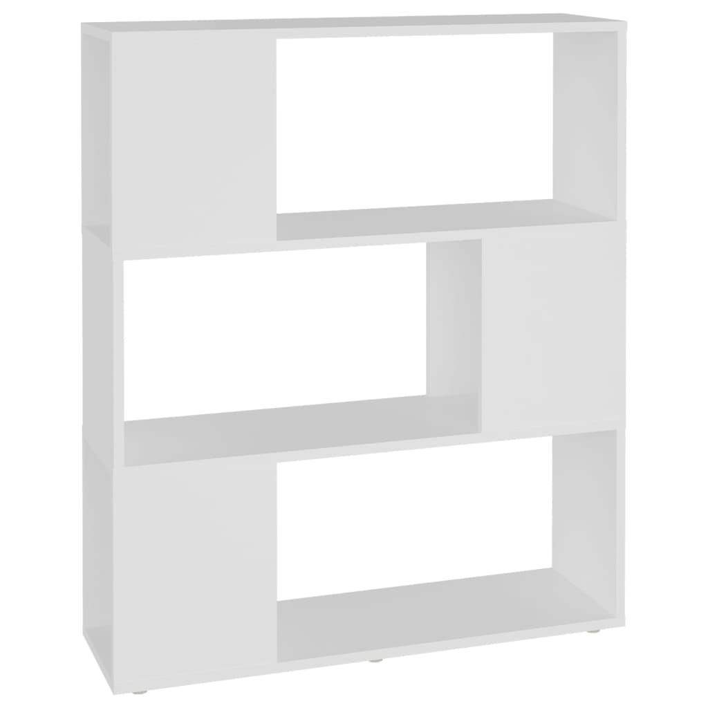 Boekenkast/Kamerscherm 80X24X94 Cm Bewerkt Hout Wit 80 x 24 x 94 cm