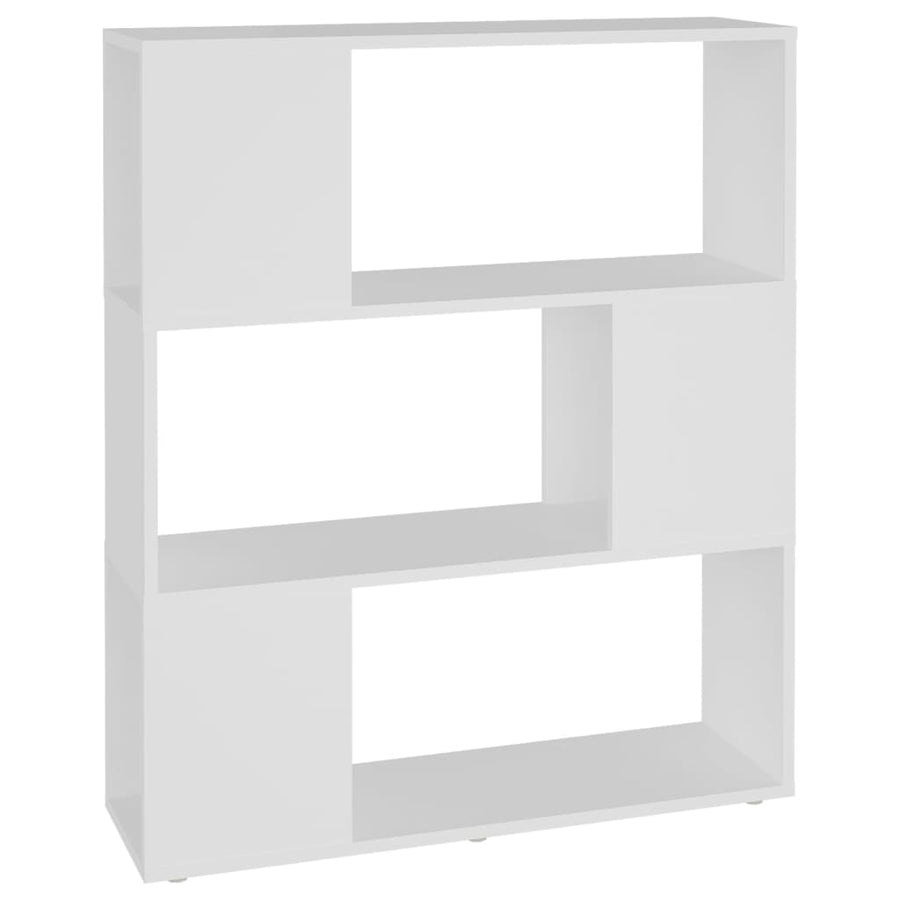 Boekenkast/Kamerscherm 80X24X94 Cm Bewerkt Hout Wit 80 x 24 x 94 cm
