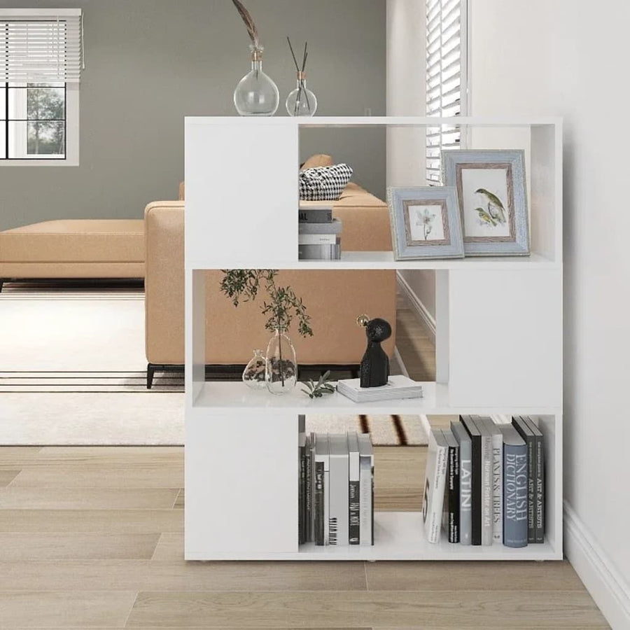 Boekenkast/Kamerscherm 80X24X94 Cm Bewerkt Hout Wit 80 x 24 x 94 cm