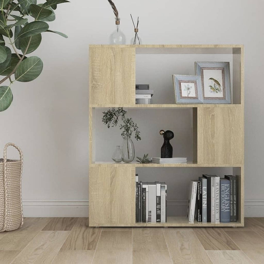 Boekenkast/Kamerscherm 80X24X94 Cm Spaanplaat Sonoma Eikenkleur 80 x 24 x 94 cm
