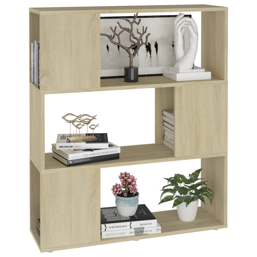Boekenkast/Kamerscherm 80X24X94 Cm Spaanplaat Sonoma Eikenkleur 80 x 24 x 94 cm
