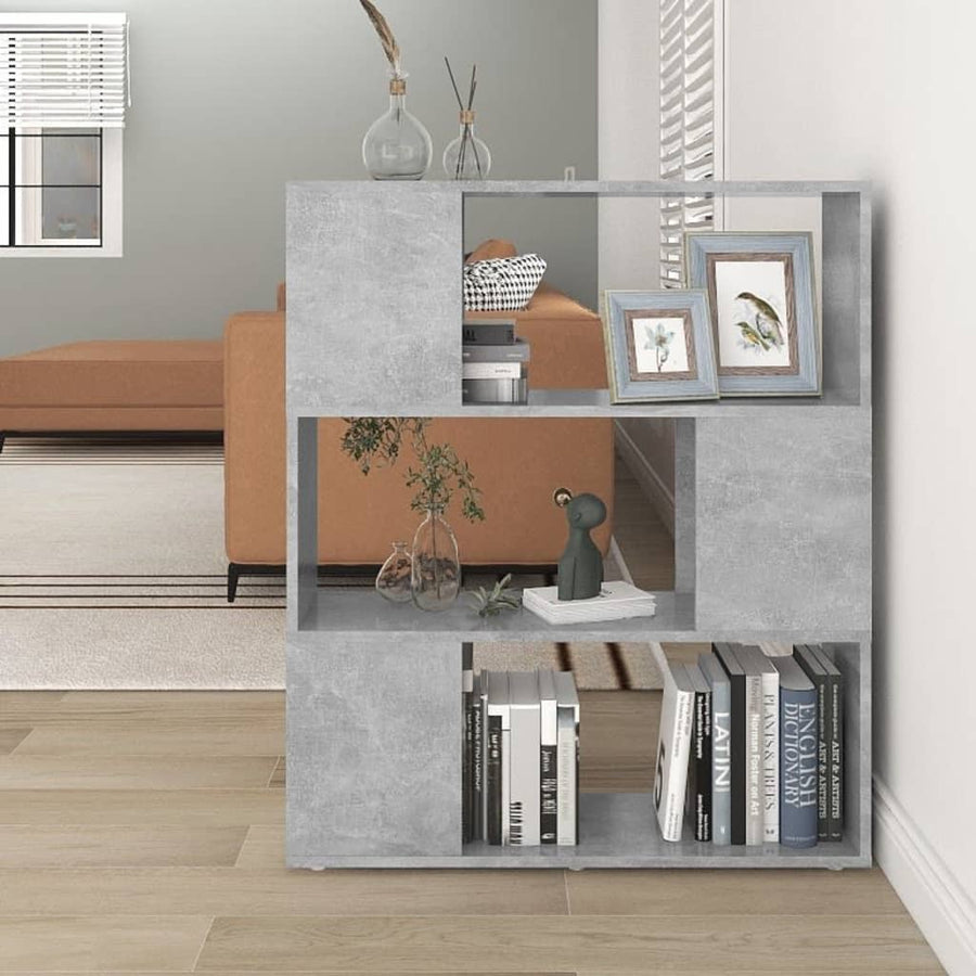 Boekenkast/Kamerscherm 80X24X94 Cm Spaanplaat Betongrijs 80 x 24 x 94 cm