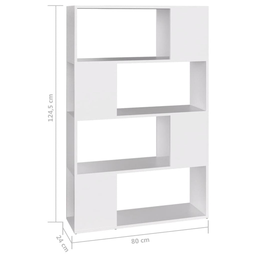 Boekenkast/Kamerscherm 80X24X124,5 Cm Spaanplaat Wit 80 x 24 x 124.5 cm