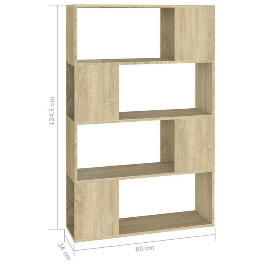 Boekenkast/Kamerscherm 80X24X124,5 Cm Spaanplaat Sonoma Eiken 80 x 24 x 124.5 cm