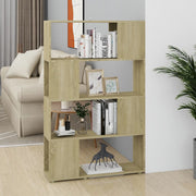 Boekenkast kamerscherm 80x24x124,5 cm spaanplaat sonoma eiken