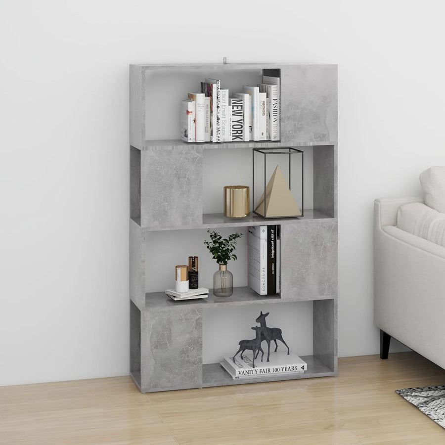 Boekenkast/Kamerscherm 80X24X124,5 Cm Spaanplaat Betongrijs 80 x 24 x 124.5 cm