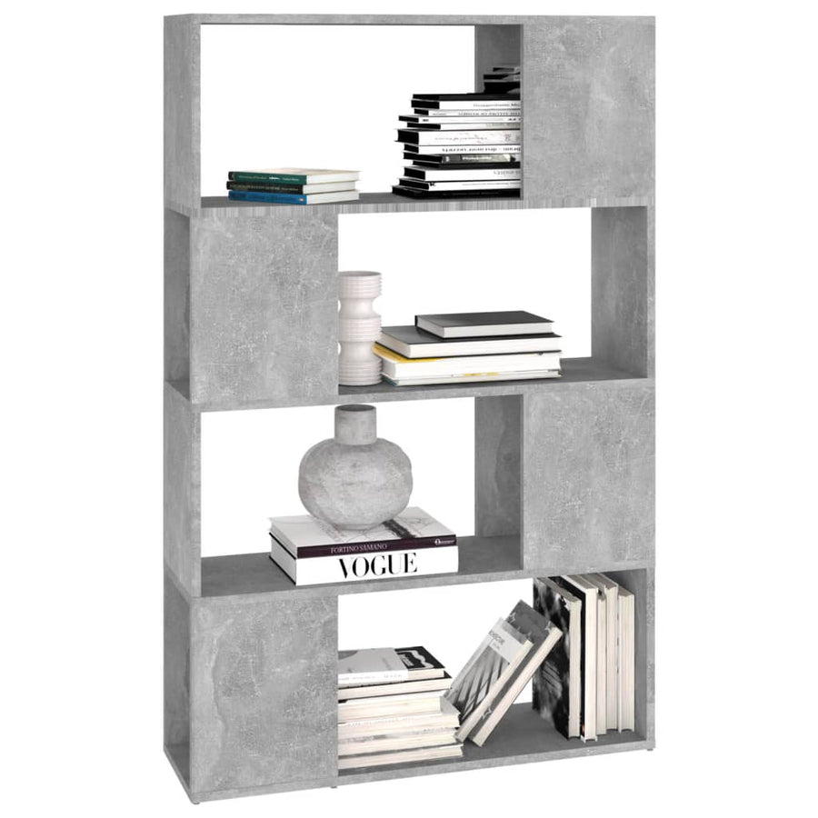 Boekenkast/Kamerscherm 80X24X124,5 Cm Spaanplaat Betongrijs 80 x 24 x 124.5 cm