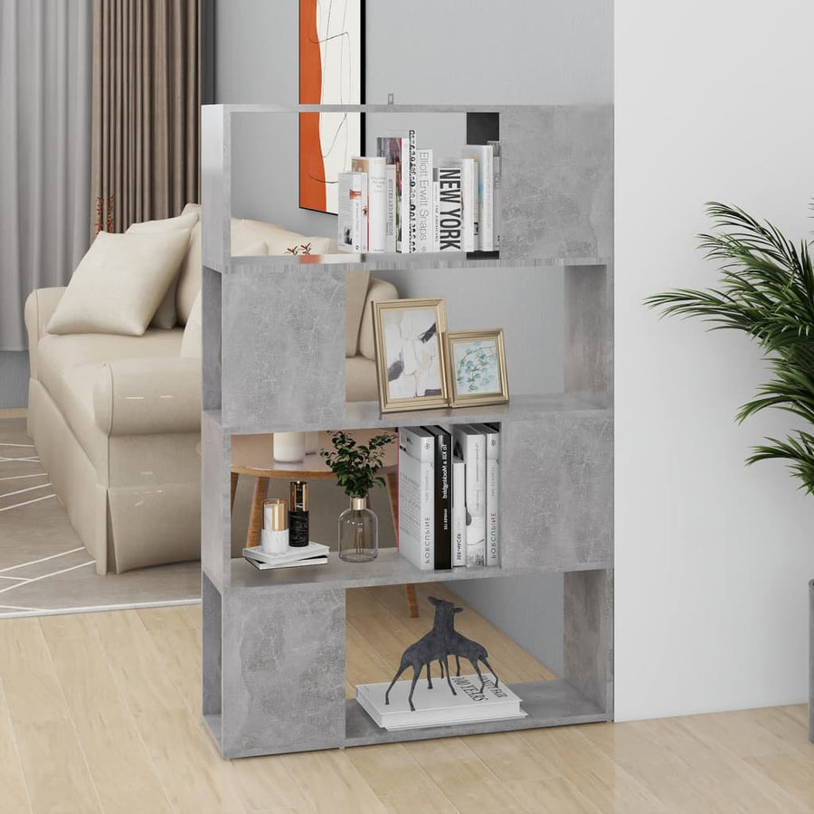 Boekenkast/Kamerscherm 80X24X124,5 Cm Spaanplaat Betongrijs 80 x 24 x 124.5 cm