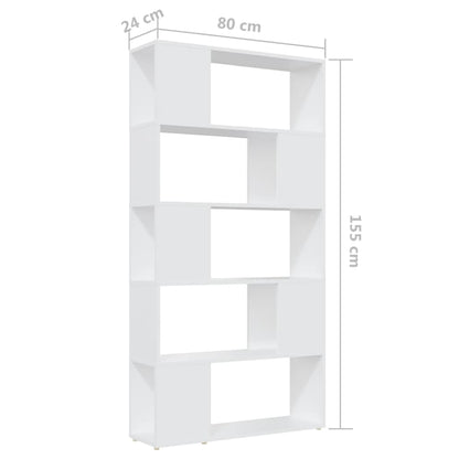 Boekenkast/Kamerscherm 80X24X155 Cm Spaanplaat Wit