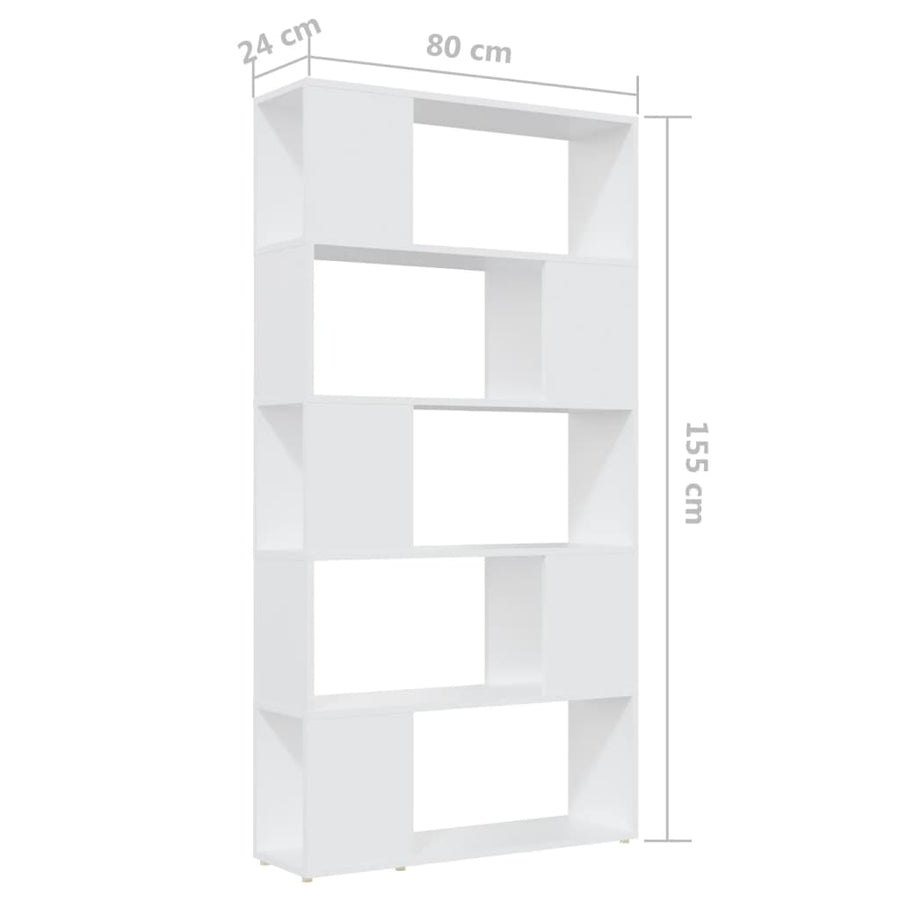 Boekenkast/Kamerscherm 80X24X155 Cm Spaanplaat Wit