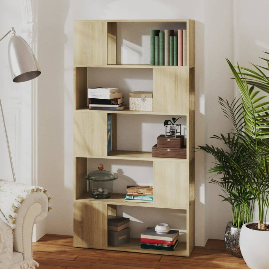 Boekenkast/Kamerscherm 80X24X155 Cm Spaanplaat Sonoma Eiken