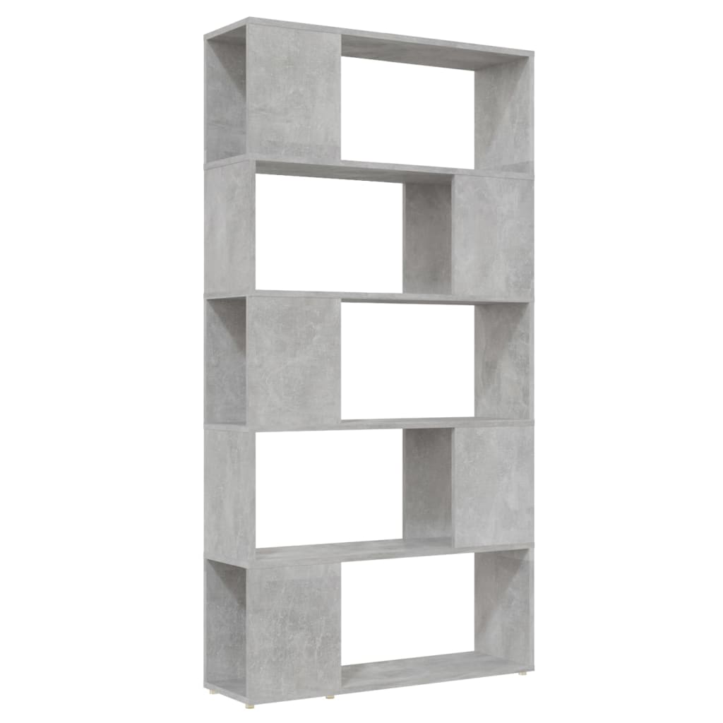 Boekenkast/kamerscherm 80x24x155 cm bewerkt hout betongrijs