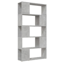 Boekenkast/kamerscherm 80x24x155 cm bewerkt hout betongrijs