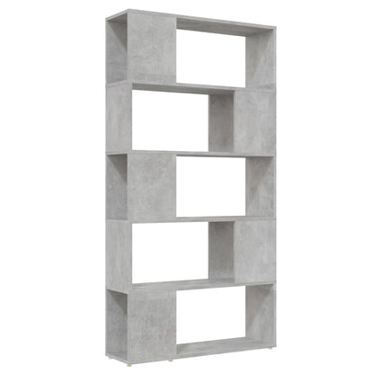 Boekenkast/kamerscherm 80x24x155 cm bewerkt hout betongrijs