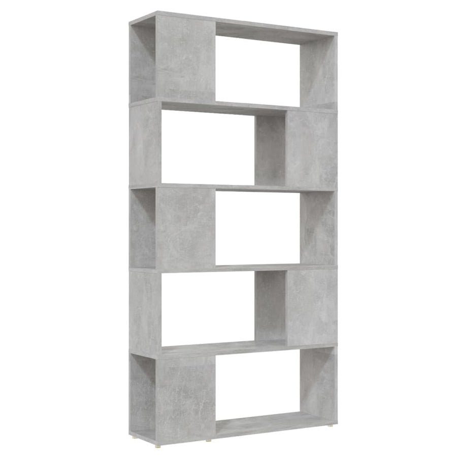 Boekenkast/kamerscherm 80x24x155 cm bewerkt hout betongrijs