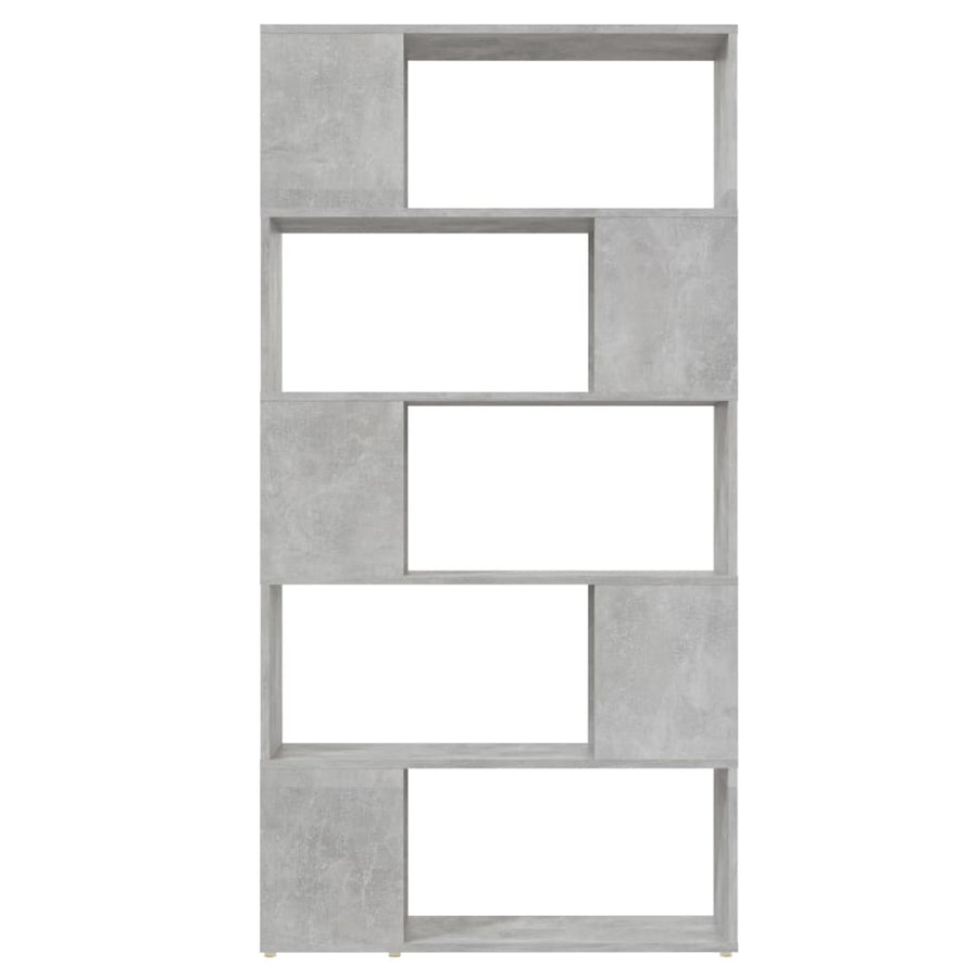 Boekenkast/kamerscherm 80x24x155 cm bewerkt hout betongrijs
