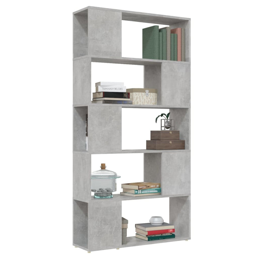 Boekenkast/kamerscherm 80x24x155 cm bewerkt hout betongrijs