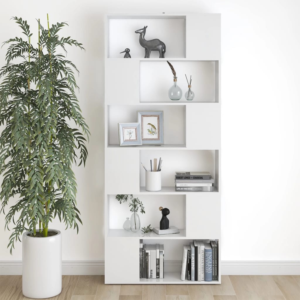 Boekenkast/Kamerscherm 80X24X86 Cm Spaanplaat Wit