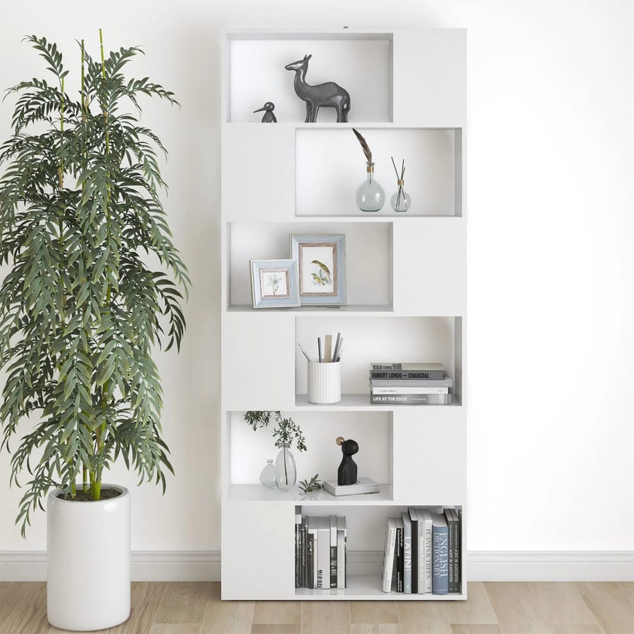 Boekenkast/Kamerscherm 80X24X86 Cm Spaanplaat Wit