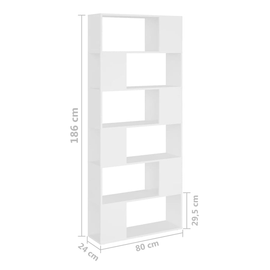 Boekenkast/Kamerscherm 80X24X86 Cm Spaanplaat Wit