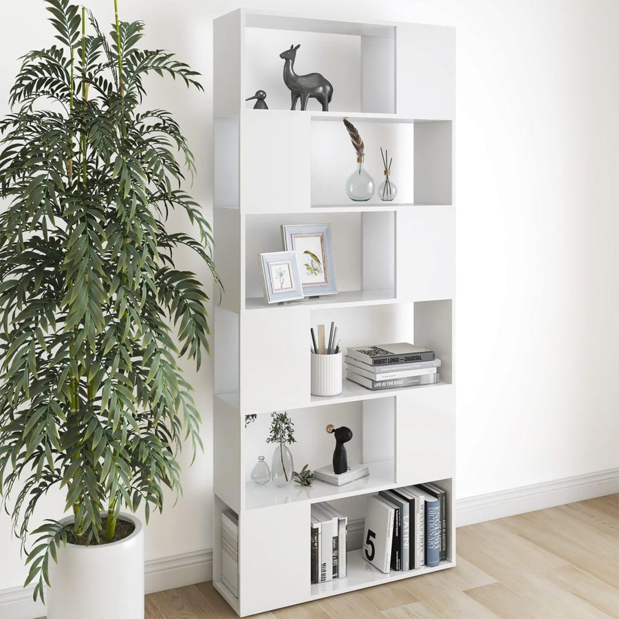 Boekenkast/Kamerscherm 80X24X86 Cm Spaanplaat Wit