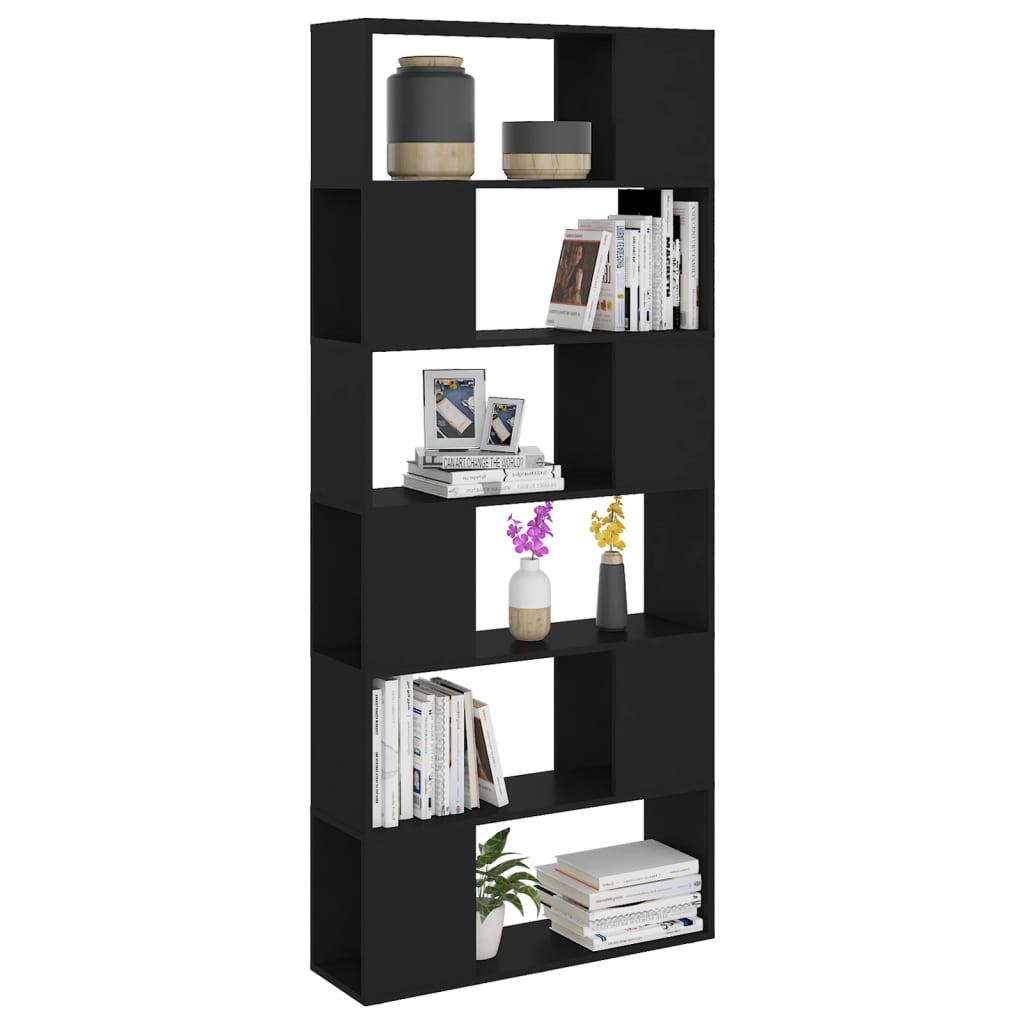 Boekenkast/Kamerscherm 80X24X86 Cm Spaanplaat Zwart