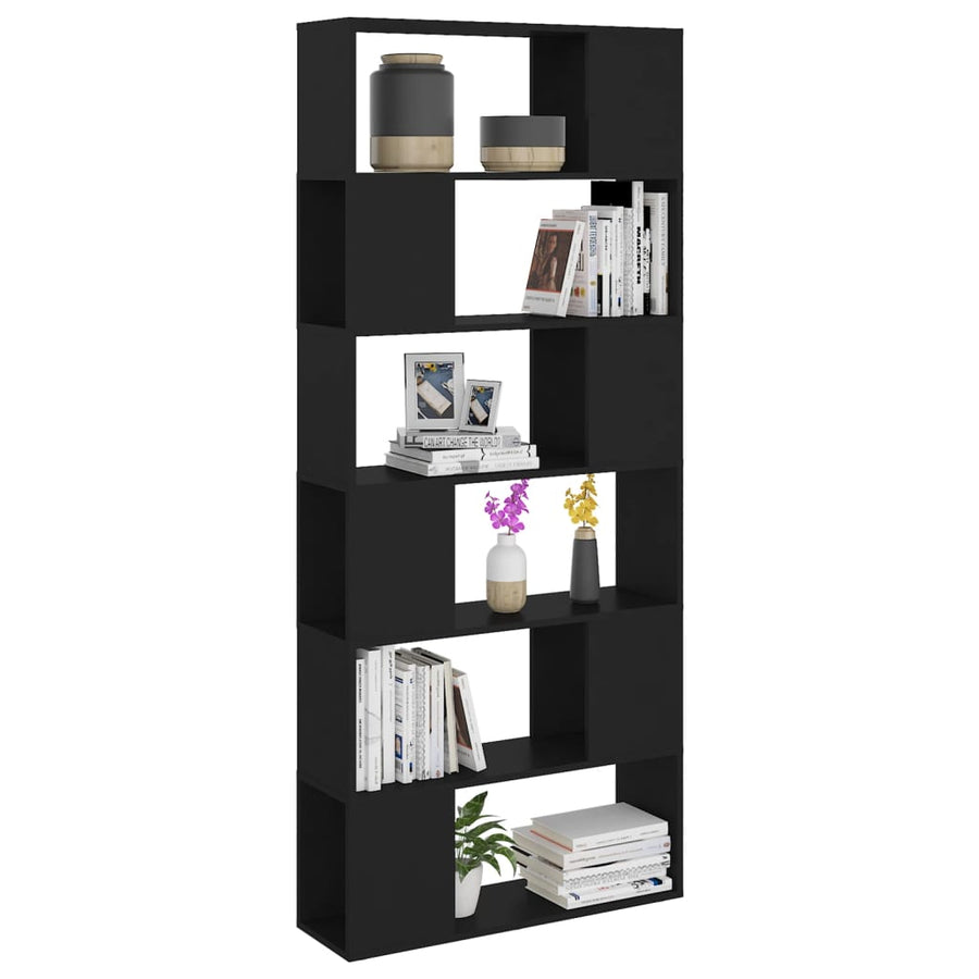 Boekenkast/Kamerscherm 80X24X86 Cm Spaanplaat Zwart