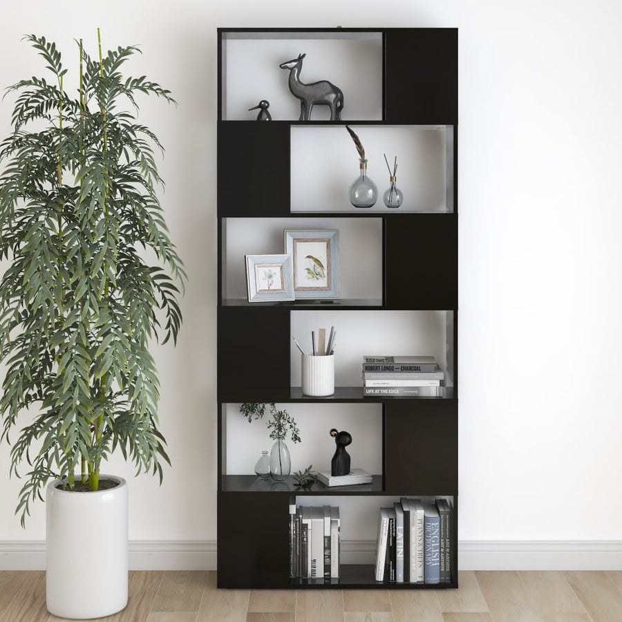 Boekenkast/Kamerscherm 80X24X86 Cm Spaanplaat Zwart