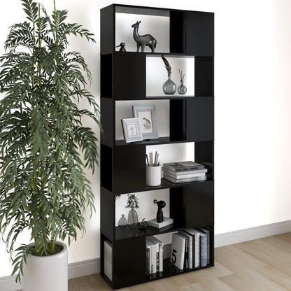 Boekenkast/Kamerscherm 80X24X86 Cm Spaanplaat Zwart