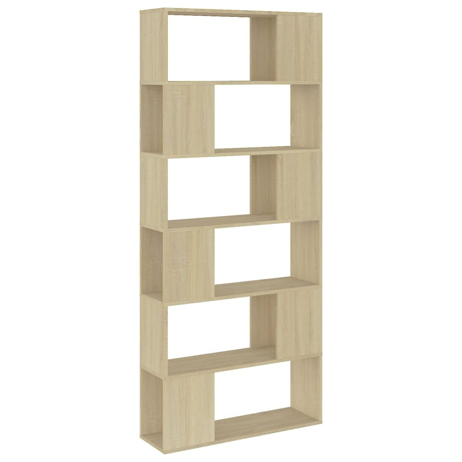 Boekenkast/Kamerscherm 80X24X86 Cm Spaanplaat Sonoma eiken
