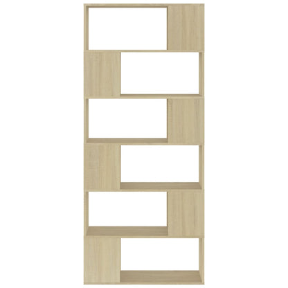 Boekenkast/Kamerscherm 80X24X86 Cm Spaanplaat Sonoma eiken