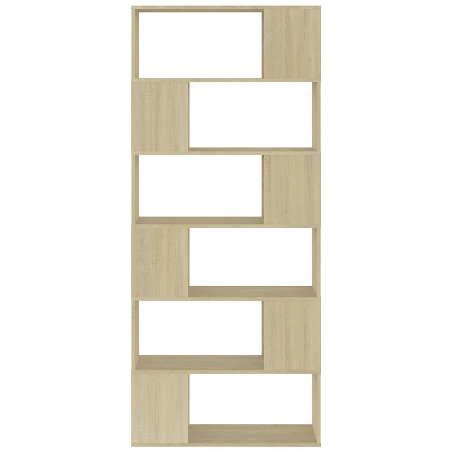 Boekenkast/Kamerscherm 80X24X86 Cm Spaanplaat Sonoma eiken