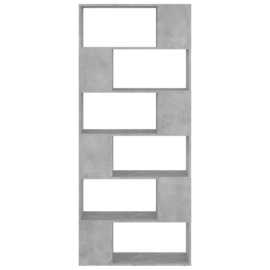 Boekenkast/Kamerscherm 80X24X186 Cm Bewerkt Hout Betongrijs Sonoma Eiken