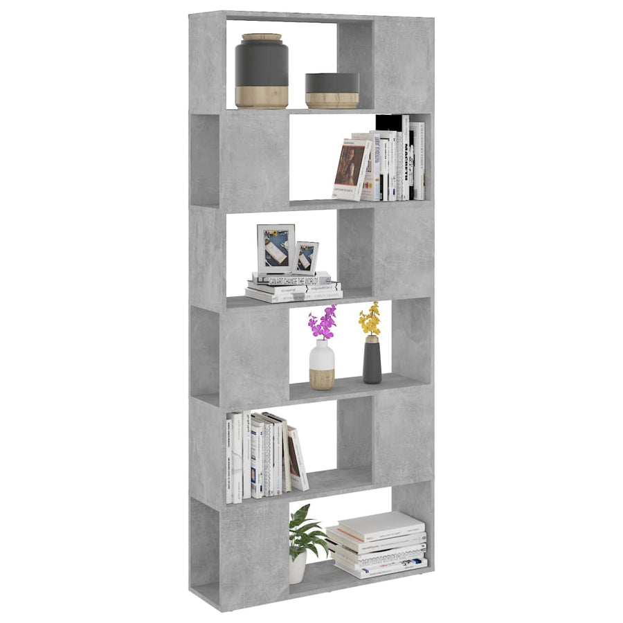 Boekenkast/Kamerscherm 80X24X186 Cm Bewerkt Hout Betongrijs Sonoma Eiken
