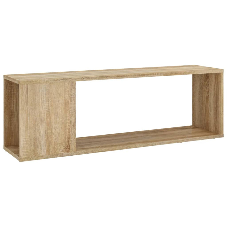 Tv-Meubel 100X24X32 Cm Bewerkt Hout Sonoma Eikenkleurig Zwart