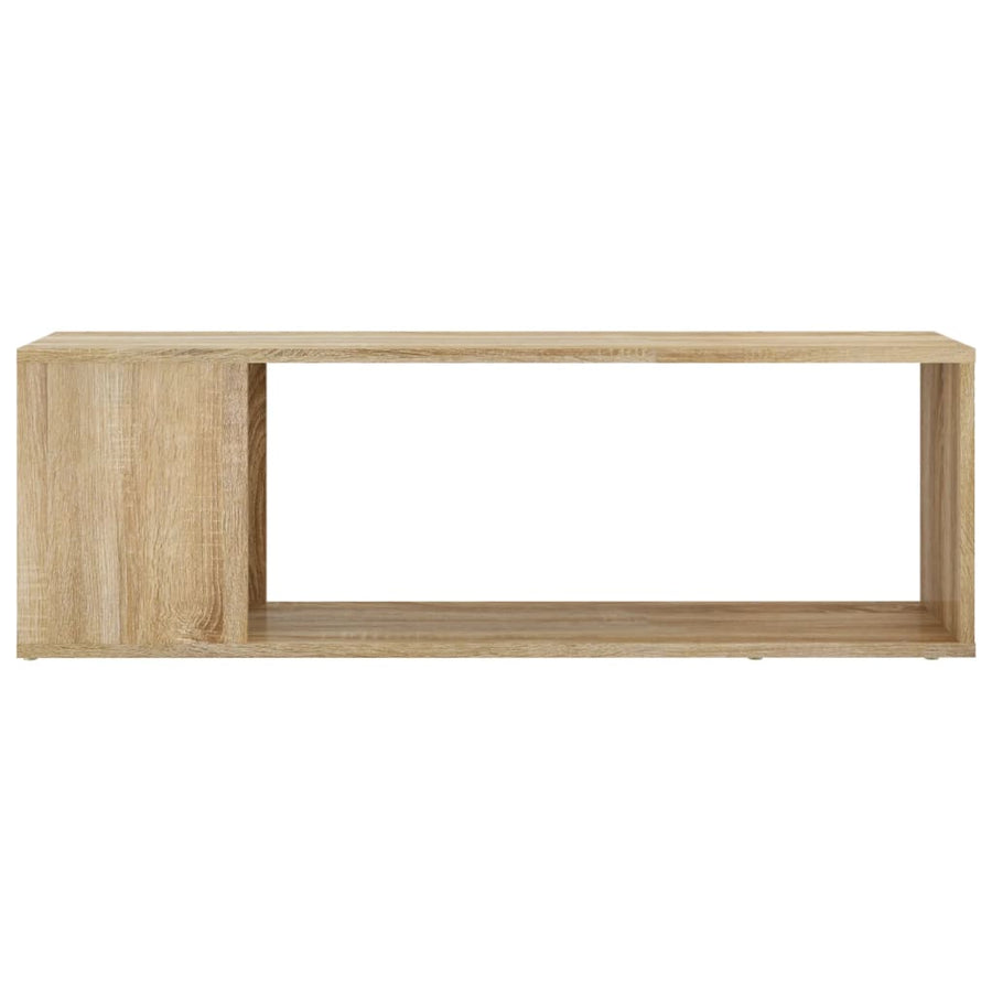 Tv-Meubel 100X24X32 Cm Bewerkt Hout Sonoma Eikenkleurig Zwart