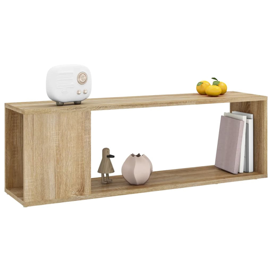 Tv-Meubel 100X24X32 Cm Bewerkt Hout Sonoma Eikenkleurig Zwart