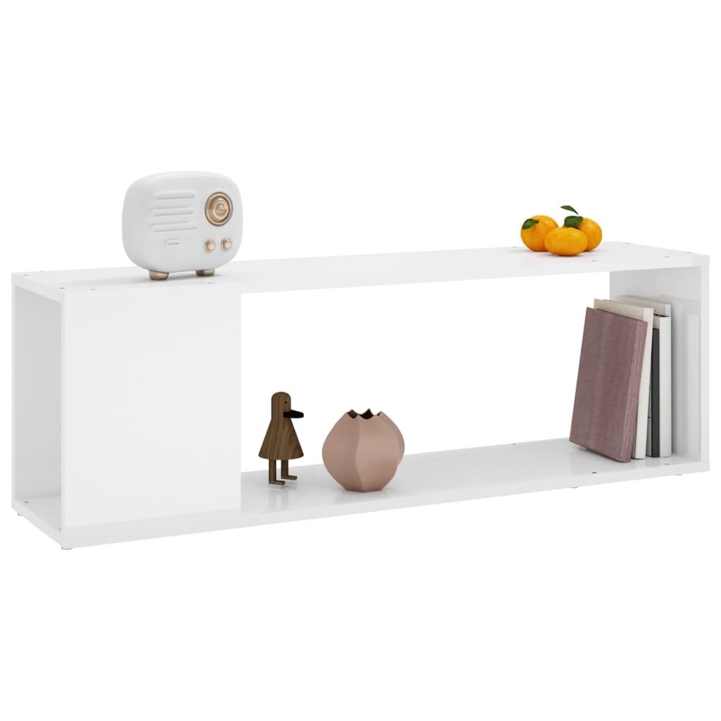 Tv-Meubel Bewerkt Hout Hoogglans Wit 100 x 24 x 32 cm