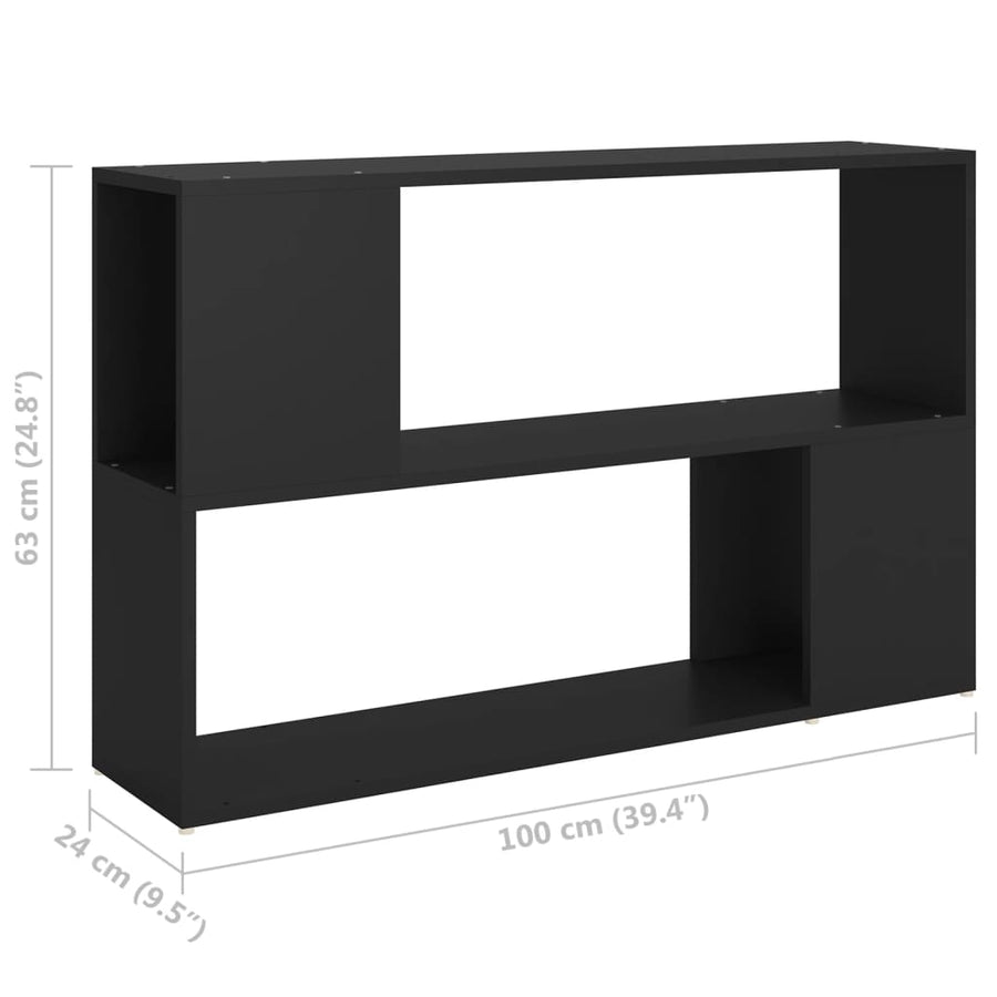 Boekenkast 00X24X63 Cm Spaanplaat Zwart