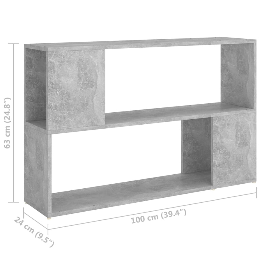 Boekenkast 00X24X63 Cm Spaanplaat Betongrijs