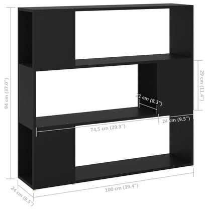 Boekenkast/Kamerscherm 00X24X94 Cm Zwart