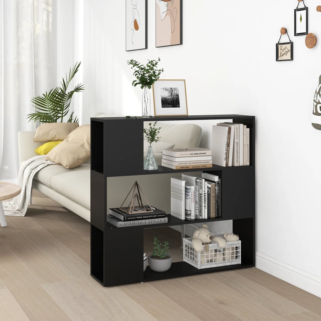 Boekenkast/Kamerscherm 00X24X94 Cm Zwart