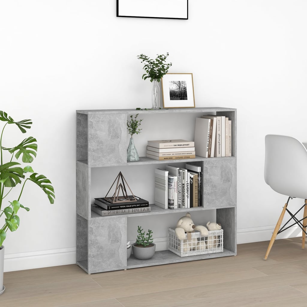Boekenkast/kamerscherm 100x24x94 cm betongrijs