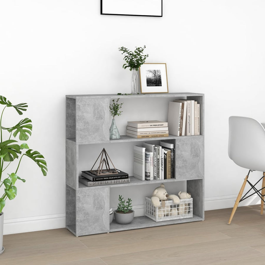 Boekenkast/kamerscherm 100x24x94 cm betongrijs