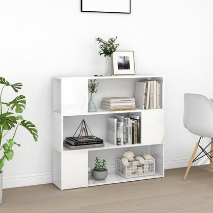 Boekenkast/Kamerscherm 100X24X94 Cm Hoogglans Wit Betongrijs