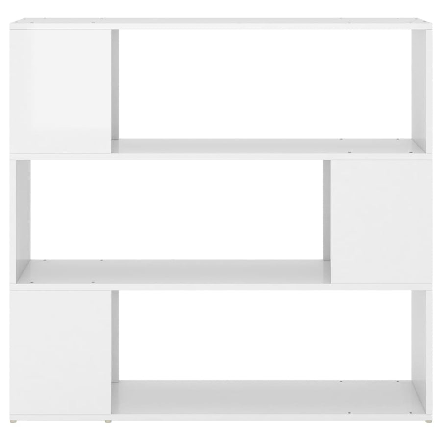 Boekenkast/Kamerscherm 100X24X94 Cm Hoogglans Wit Betongrijs