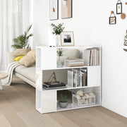 Boekenkast kamerscherm 100x24x94 cm hoogglans wit betongrijs