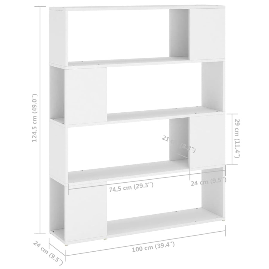 Boekenkast/Kamerscherm 00X24X24 Cm Wit
