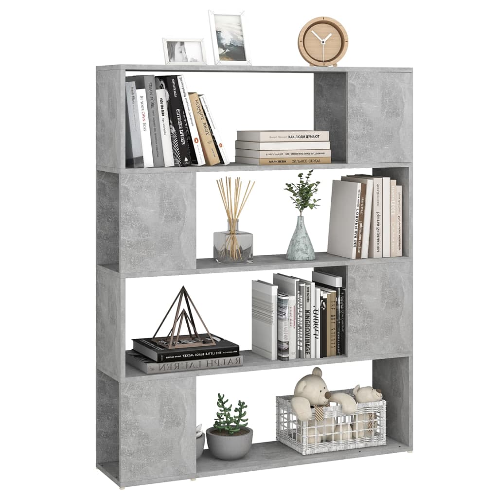 Boekenkast/kamerscherm 100x24x124 cm betongrijs Betongrijs