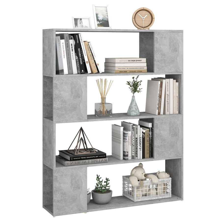 Boekenkast/kamerscherm 100x24x124 cm betongrijs Betongrijs